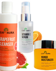 3 Steps Skin Care Combo-3 Items "Grapefruit Cleanser,Vitamin C Serum & Mango Moisturizer